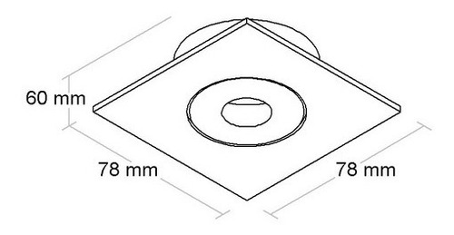 Imagem 2 de 2 de Embutido Quadrado Preto Mini Dicroica Biv Bella Luce 1012/1