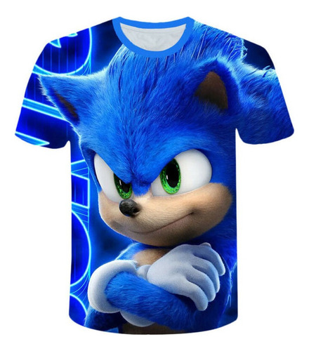 Xzc Niños Niños Juego Sonic El Erizo 3d T-shirt Blusa Tops