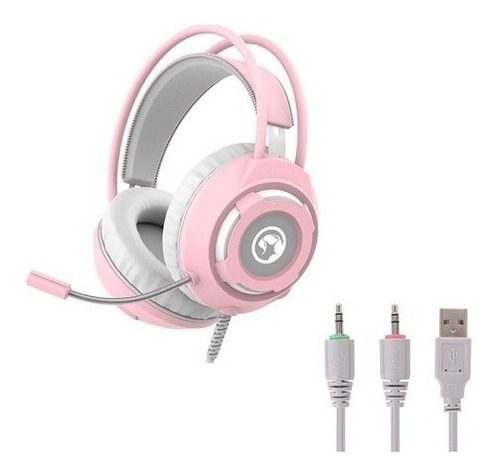 Audifono Gamer Hg8936 Rosado Marvo Mic Integrado Headset