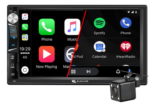 Pantalla Stereo Mirror Car Play Android Auto Con Camara Led