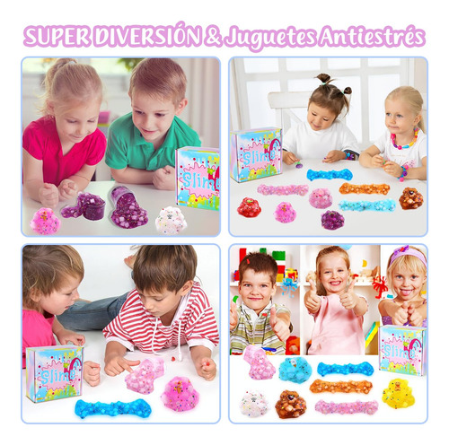 9pcs Slime Set, Set De Baba Crujiente Crystal Clear,