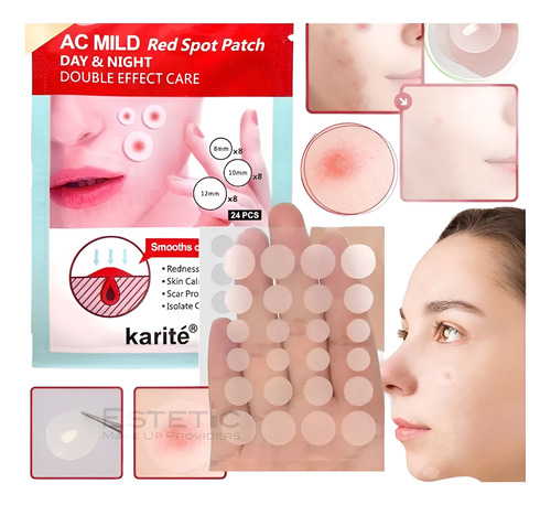 Parches Antiacne X24 Karite Puntos Negros Calma Dia/noche Todo Tipo De Piel Día/noche