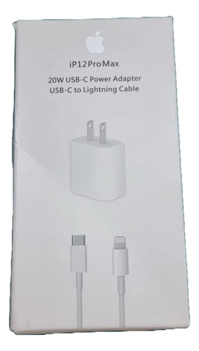 Cubo De Carga 20w + Cable Usb-c 2m Para iPhone 11 12 13