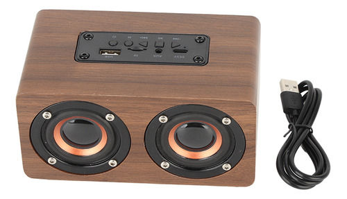 Altavoz Bluetooth De Madera, Subwoofer, Radio Fm, Reloj De M