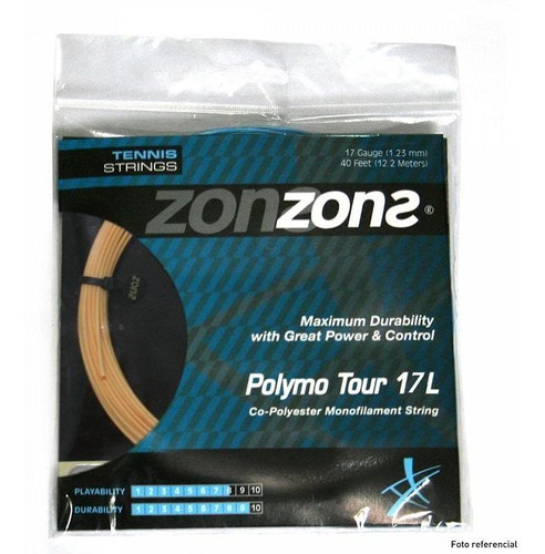 Cuerda De Tenis Zons Polymo Tour 17l/1.23mm Gold 12 Mts.