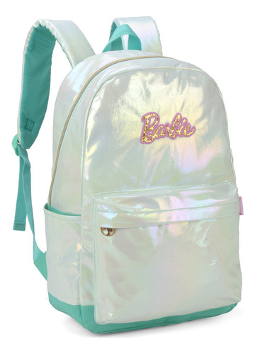 Mochila Juvenil Barbie Bolsa Escolar De Costa Resistente Cor Verde