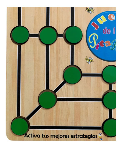 Pitarra Juego De Mesa Tradicional Didáctico Madera 24 Fichas