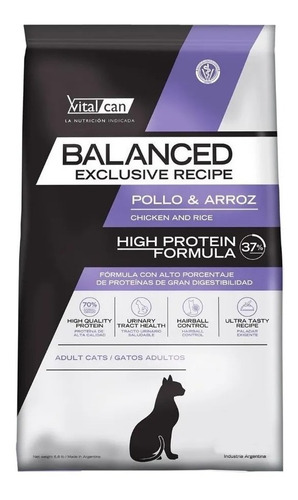Imagen 1 de 6 de Alimento Vitalcan Balanced Gatos Adulto Exclusive Recipe 3kg