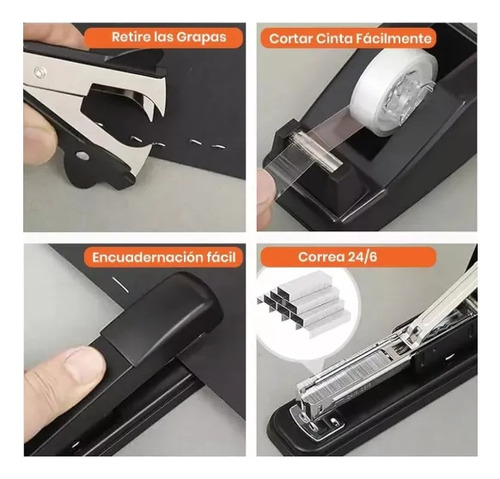 N 8pzs Oficina Kit Engrapadora Y Grapas Tira Completa