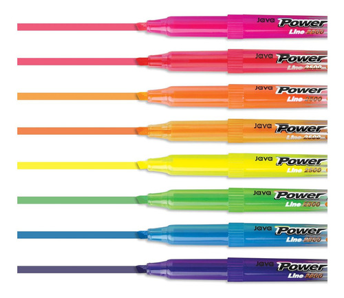 Resaltador, Marcador Java Pen Power Line 8 Colores 1 Juego