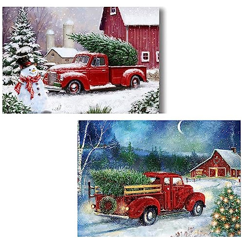 Christmas Diamond Painting Kits For Adults, 5d Red Truc...