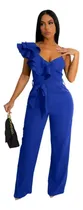 Comprar Enterizos Elegantes Cintura Alta Decote Em V Con Volantes