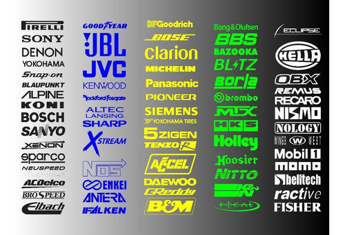 20 Logos Calcomanias Stickers Decal Tuning Para Auto Racing