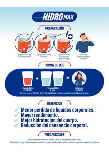 Hidromax 150 Bebida Hidratante Sobre Para 20l Caja C/40 Unid