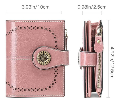 Tarjetero Plegable De Piel Sendefn Para Mujer, Tamano Peq...