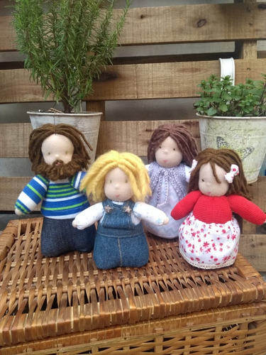 Muñecos Waldorf Cuento Familia (x4)