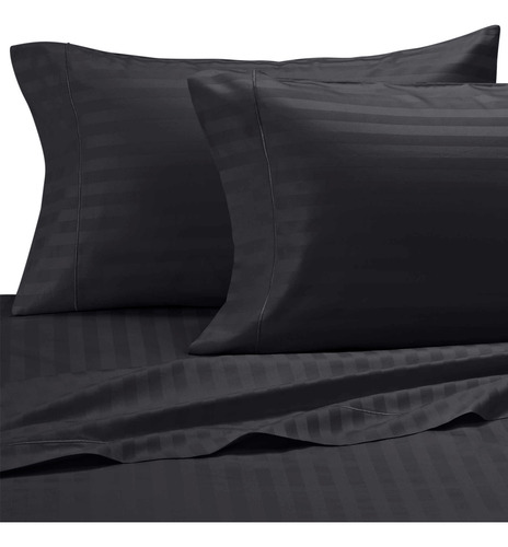 Imagen 3 de 5 de Set Duvet 8 Pzas Negro Líneas Microfibra Semidoble