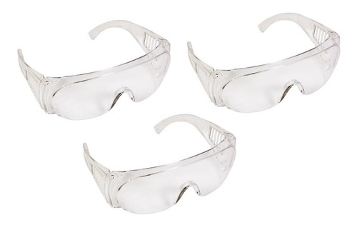 Lentes De Protección Seguridad Transparentes 3 Pzs Adir 143 