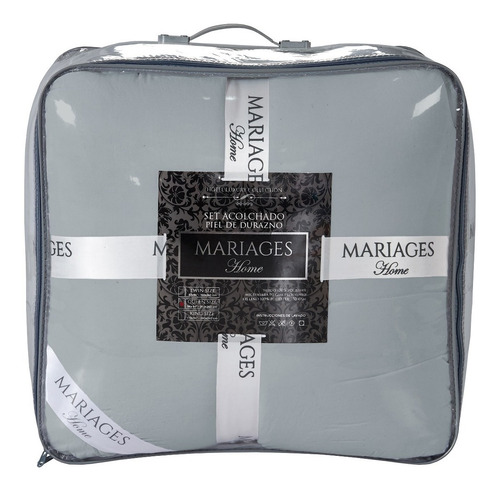 Acolchado Edredón Ecológico Piel De Durazno King Gris