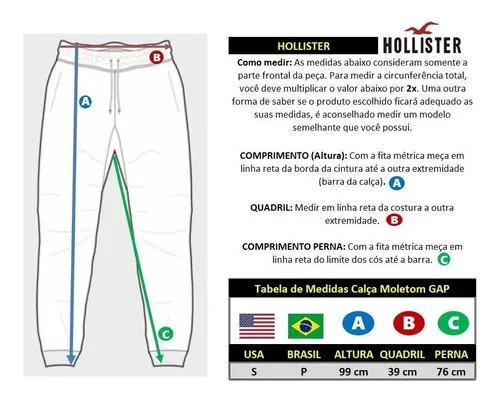 Calça de best sale moletom da hollister