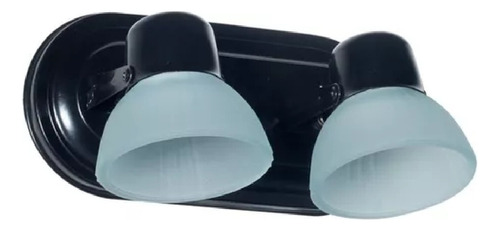 Spot Pared 2 Luces C/tulipa Apto Led Base Oval Negro X 4u P