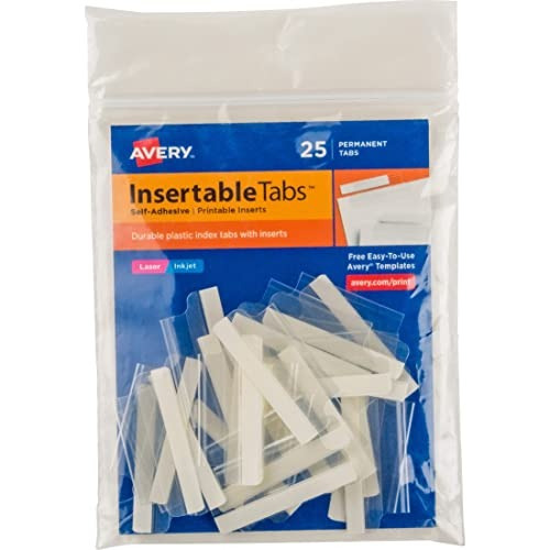 Pestañas Avery Index Con Insertos Imprimibles, 15 Pulgadas,