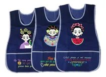 Comprar 10 Batas Educadora De Mezclilla Bordada Frida Kahlo Surtido