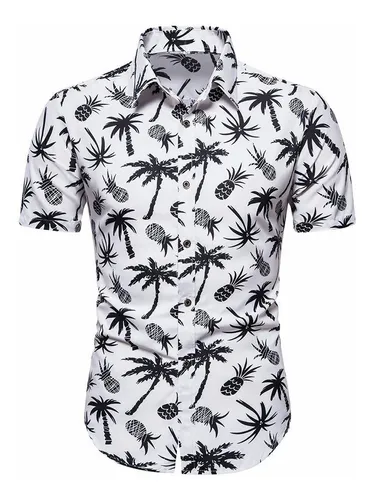 Camisa hawaiana sales blanca
