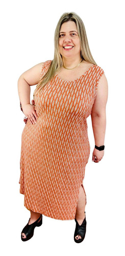 Vestido Plus Size Regata Com Recortes Out Box