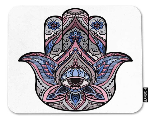 Mouse Pad Antideslizante 24x20cm Lavable Diseno Hamsa