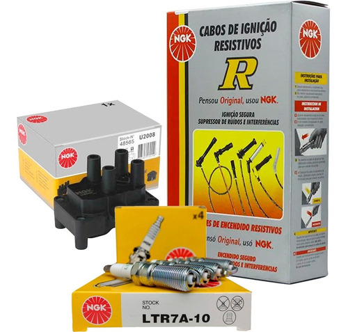 Imagem 1 de 10 de Velas Ngk Cabos + Bobina Ford Fiesta Zetec Rocam 1.0 8v 2008 2009 2010 2011 2012 2013 2014