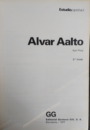 Alvar Aalto, Estudiopaperback, Gg (Usado)