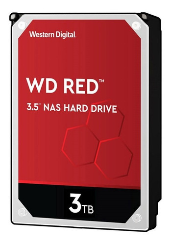 Hd 3tb Interno Western Digital Red Nas Backup Wd30efzx Sata3 Cor Vermelho Vermelho