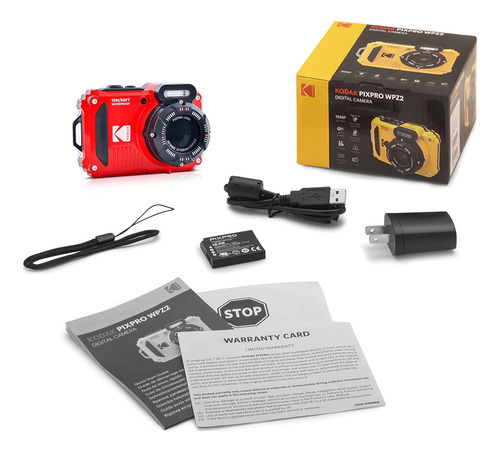 Kodak Pixpro Wpz2 - Cámara Digital Resistente Al Agua De 1. Color Rojo