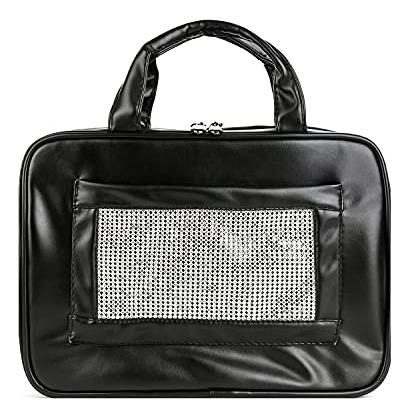 Didida New Diamond Leather Toiletry Bag Bling Crystal Hy9gs
