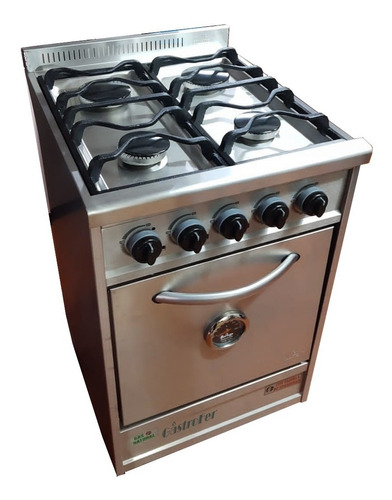 Cocina Industrial Fornax 4 Hornallas 55 Cm Rejas Fundicion