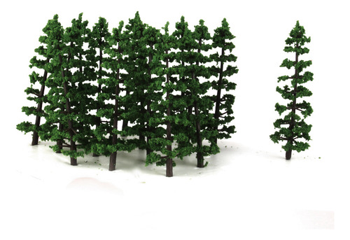 60x Modelo De Com Árvore De Abeto De Plástico Paisagem
