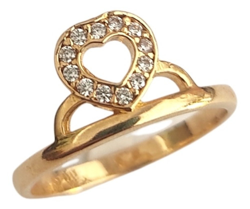 Anillo Oro 10 Kilates Corazon Amor Amistad Mujer Dama