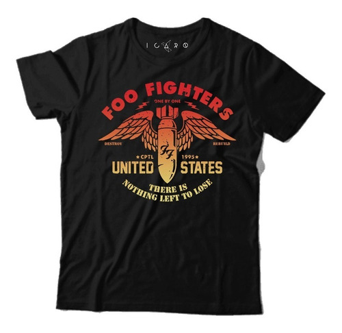 Remera Foo Fighters 100% Algodon Premium Icaro 