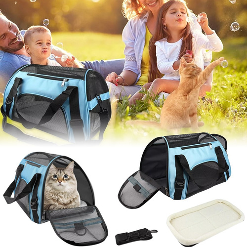 Bolsa Plegable Para Transporte De Mascota+almohadilla Felpa