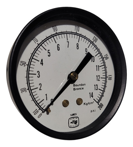 Manómetro Surex Carátula 2 1/2 Post. 1/4 Rango 14 Kgcm2