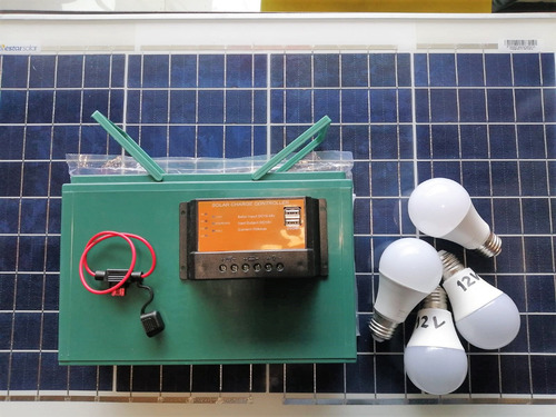 Imagen 3 de 10 de Kit Panel Batería Controlador Led (componentes Planta Solar)