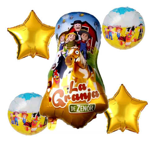 Set Globos Granja Zenon Familia 5 Pzas