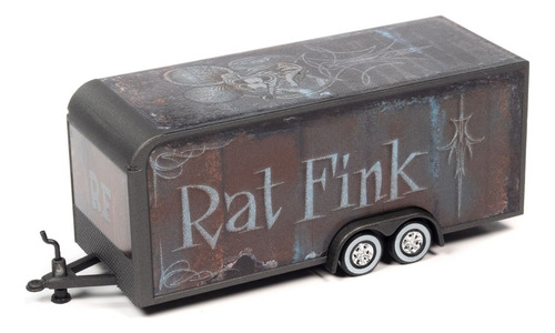 Remolque cerrado Rat Fink Rusty Auto World 1/64 de color verde