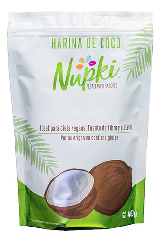 Harina De Coco Nupki 400g · Organica · Sin Gluten · Keto