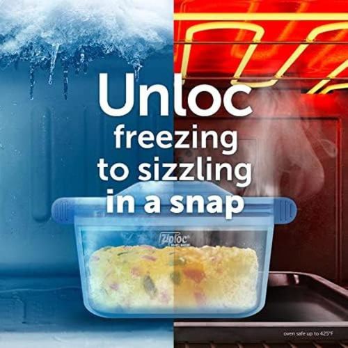 Ziploc Endurables Contenedor Pequeño, 2 Tazas, Bolsas De Sil