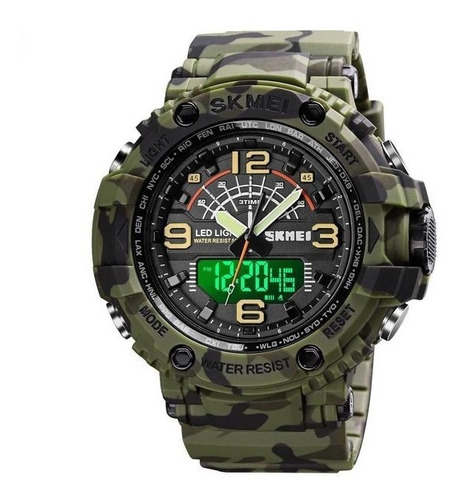 Skmei 1617 Reloj Deportivo Sumergible Camuflado Verde 