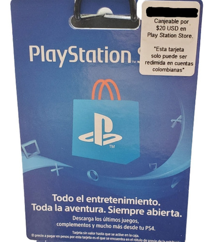 Tarjeta Playstation 20$ Region Colombia Garantizado