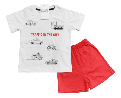 Conjunto Bebe Remera Short Nene Autitos Transito Autos