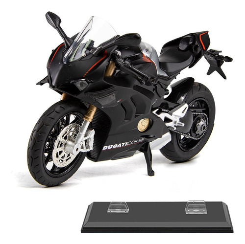 A Ducati V4s Miniatura Metal Motocicleta Con Base Expositora